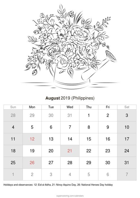 august calendar coloring pages creative hobby place