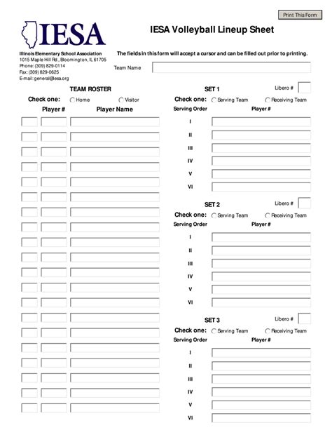 iesa volleyball lineup sheet fill  sign printable template