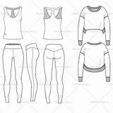 Flat Template Fashion Yoga Templates Set Drawing Illustration Drawings Illustrator Leggings Sport Sketch Flats Wear Sketches Technical Activewear Women Gym sketch template