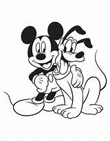 Mickey Mouse Hand Pages Pluto Coloring Colouring Colo sketch template