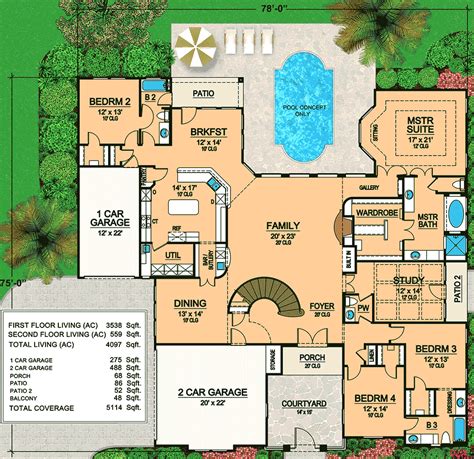front entry courtyard tx architectural designs house plans