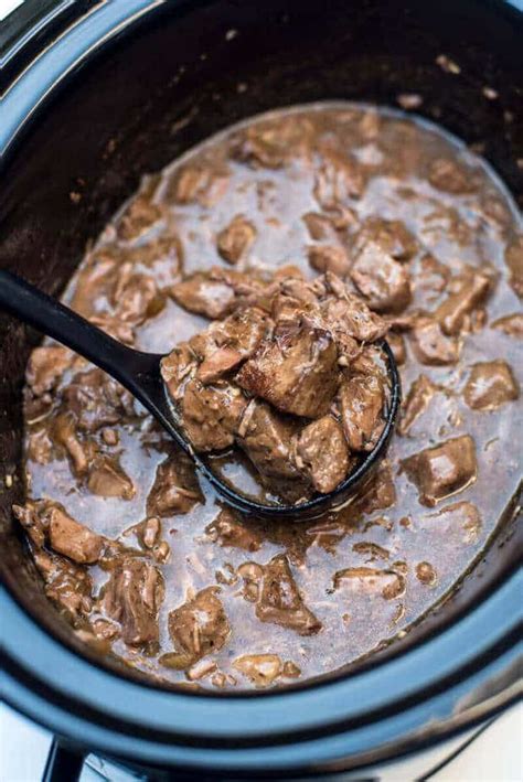 slow cooker beef tips  gravy   blog recipes