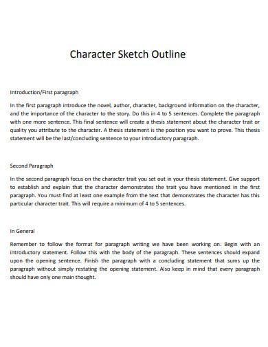 character outline samples