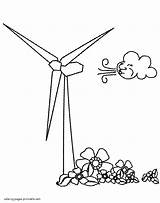 Coloring Pages Wind Energy Turbine Windmill Printable Windy Sheets Sketch Template Designs Holidays Print Comments Earth sketch template