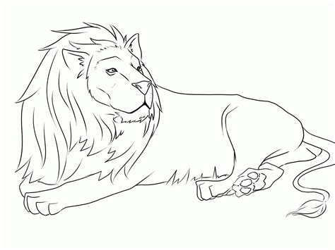 reclining lion lion kids coloring pages  easy  print lion