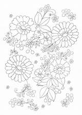 Flower Icolor Collages Coloring Collage Drawing sketch template