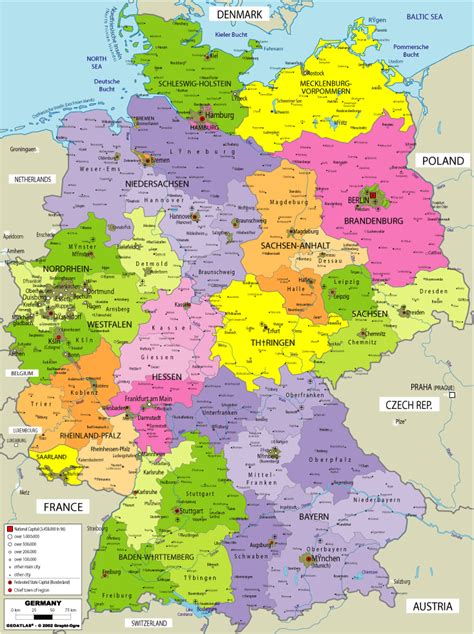 large political map  germany