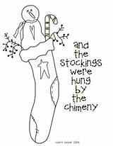 Christmas Coloring Pages Stocking Prim sketch template