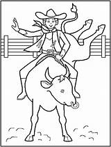 Coloring Rodeo Cowboy Pages Printable Print Drawing Kids sketch template