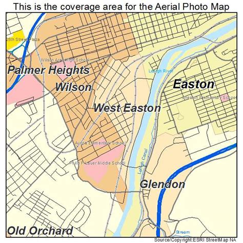 aerial photography map  west easton pa pennsylvania