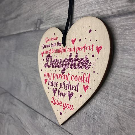 handmade daughter gift birthday gift  daughter wooden heart keepsake