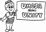Umoja Kwanzaa Unity Means Coloring Pages sketch template