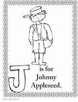 Johnny Appleseed Coloring Apple Activities Pages Printables Unit Worksheets Visit Preschool Craft Apples sketch template