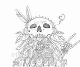 Coloring Mandala Skull Vomit sketch template