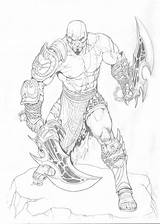 Kratos War Drawings Rubusthebarbarian Pencils Pencil Warrior Bygu sketch template