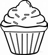 Cupcake Coloring Pages Simple Drawing Template Easy Kids Cartoon Clipart Cupcakes Colouring Outline Color Printable Cool Sheets Food Colorare Da sketch template