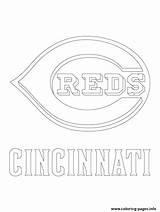 Reds Cincinnati Coloring Logo Pages Baseball Mlb Printable Sport Bengals Popular sketch template