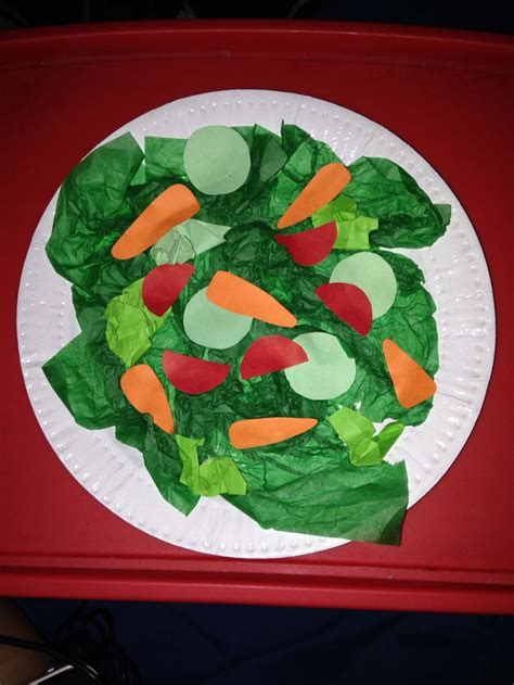 Preschool Veggie Salad Craft Okul öncesi Elişi El Işi Yeni Yürümeye