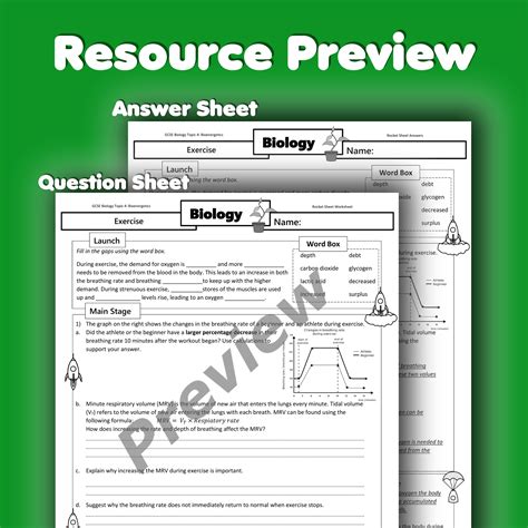 exercise home learning worksheet gcse teaching resources