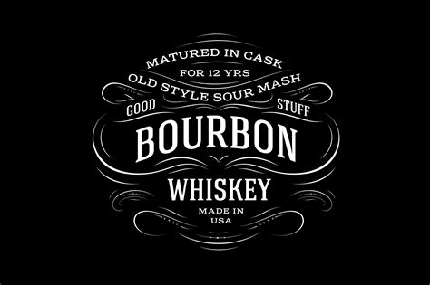 bourbon whiskey label branding logo templates creative market