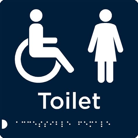 accessible female toilet sign braille signs