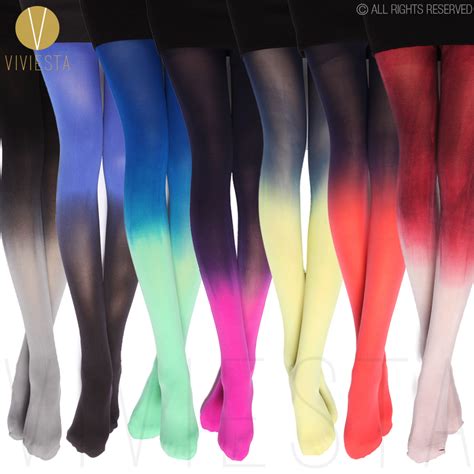 dip dyed gradient opaque tights 120d women s girls new fashion candy