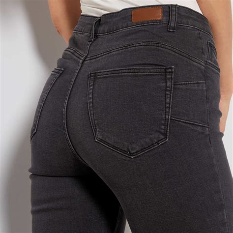 Skinny Jeans Met Hoge Taille Lengtemaat 34 Dameskleding Grijs