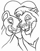 Coloring Lion King Pages Simba Nala Grown Kids sketch template