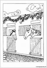 Horses Stable Pages Coloring Horse Color Printable Print Coloringpagesonly sketch template