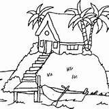 Ilha Casinha Habitada Tudodesenhos sketch template