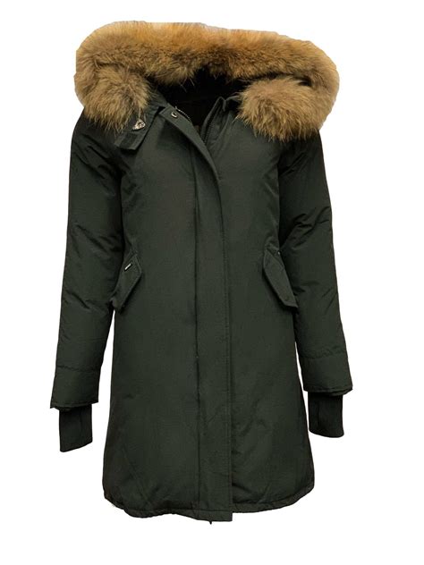 airforce dames winterjas fishtail long parka rf true black bk leder