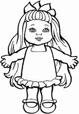 Doll Coloring Drawing Pages Baby Toys Dolls Action Barbie Figure Chica Colouring Smiling Printable Toy Rag Bratz Kids Color Line sketch template