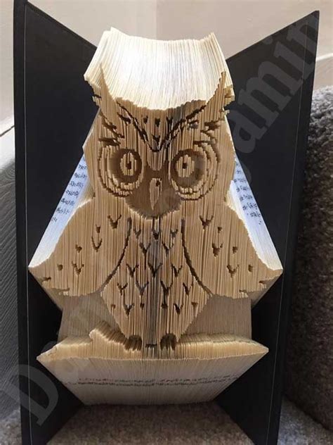 owl  branch combi cut  fold book folding pattern