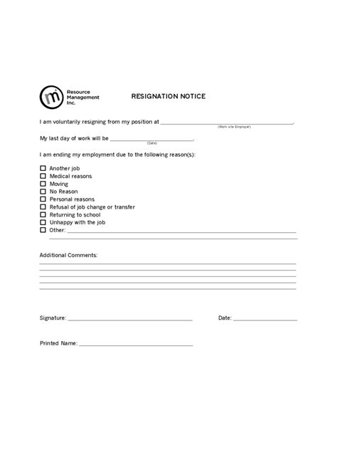 employee resignation form   templates   word excel