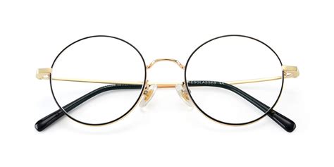 black gold thin metal round eyeglasses lt2096