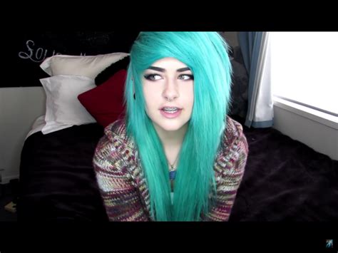 adrianateacat cute emo girls blue green hair scene hair