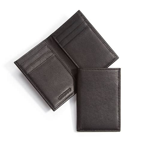 black leather vertical bifold mens wallet gifts   pinterest