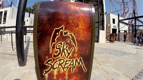 sky scream roller coaster pov premier launched ride