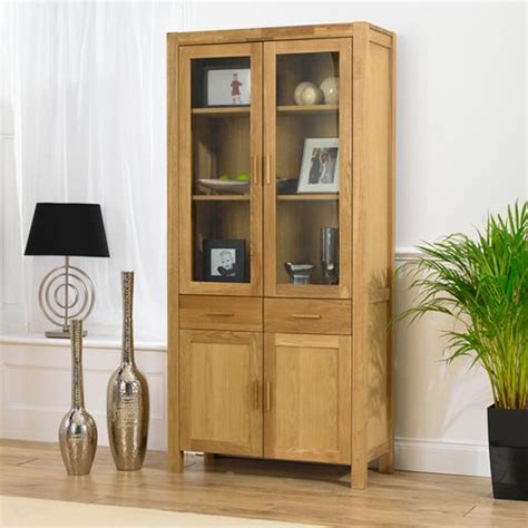 double oak display cabinet home highlight