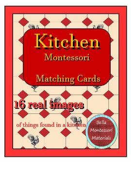 montessori kitchen matching cards  bella learning materials tpt