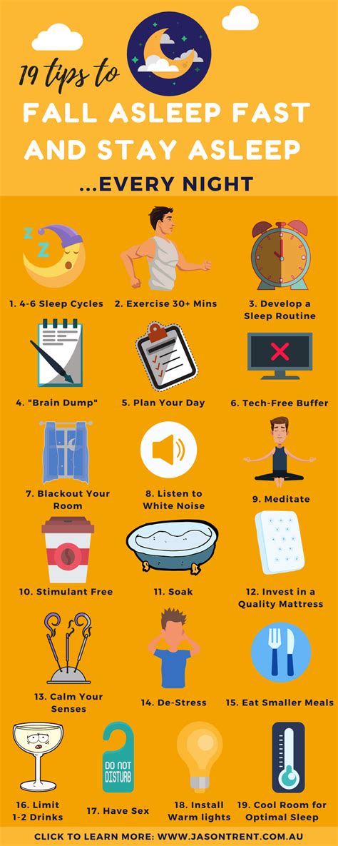 [infographic] 19 tips to fall asleep fast and stay asleep all night every night do you