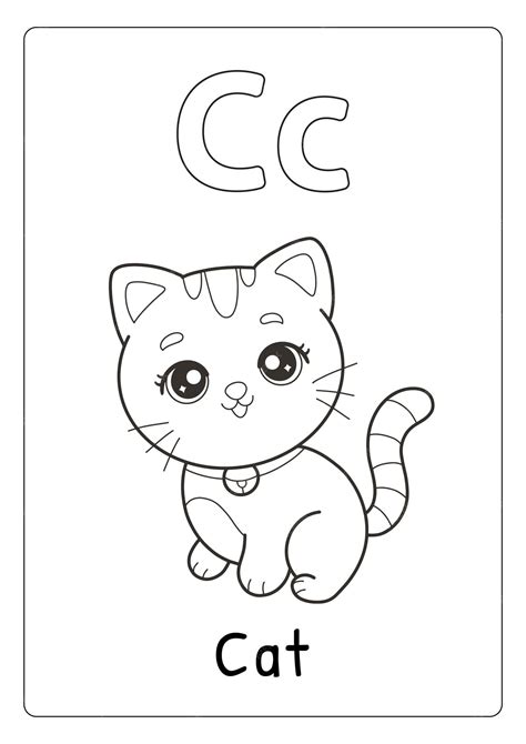 premium vector alphabet letter   cat coloring page  kids