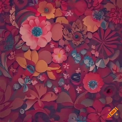 intricate floral pattern  craft paper  craiyon