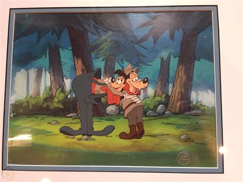 goofy and max goof troop production animation cel with coa 1992