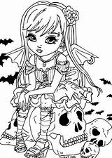 Coloring Pages Sexy Adult Halloween Fille Vampire Coloriage Kawaii Fairy Choose Board Books sketch template