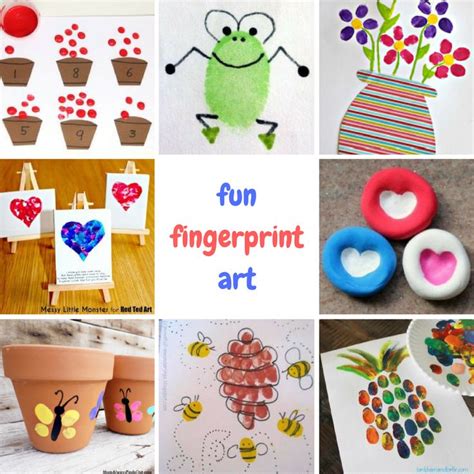 fun fingerprint art fingerprint art crafts  kids creative crafts