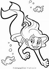 Coloring Pages Printable Kids Venture1105 Annie Mermaid sketch template