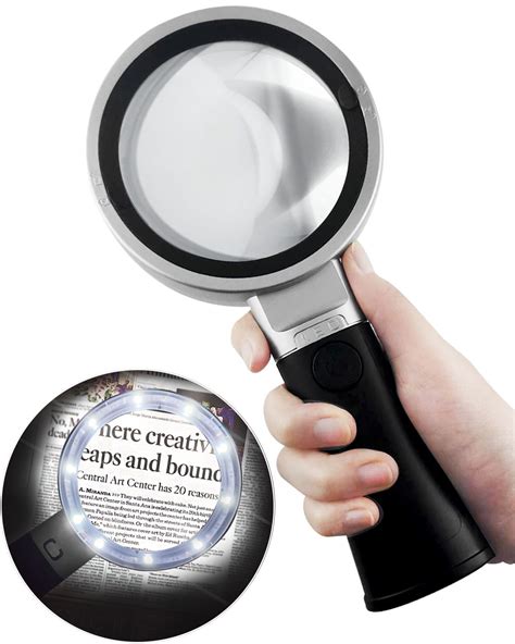 10x stand magnifying glass with light 10 anti glare led lighted