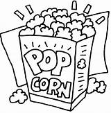 Coloring Popcorn Pages Food Kidprintables Return Main sketch template