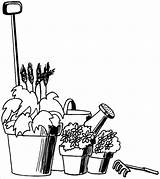 Tuinieren Kleurplaten Kleurplaat Jardinage Planten Gartenarbeit Tuingereedschap Outils Coloriages Gardening Malvorlage Animaatjes Plantes Stimmen sketch template